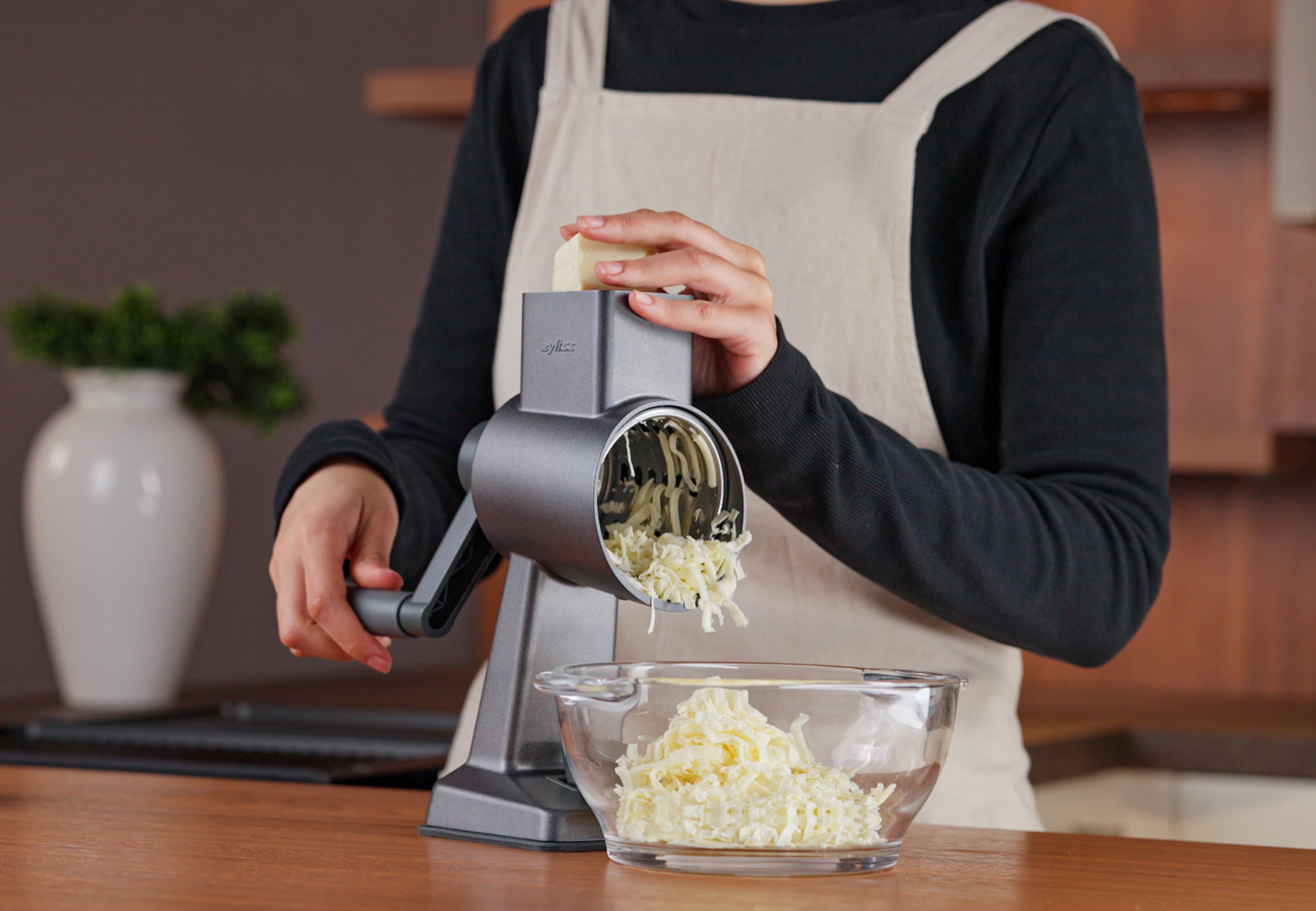 Zyliss Gourmet Drum Grater – Single Coarse Drum, Stainless Steel