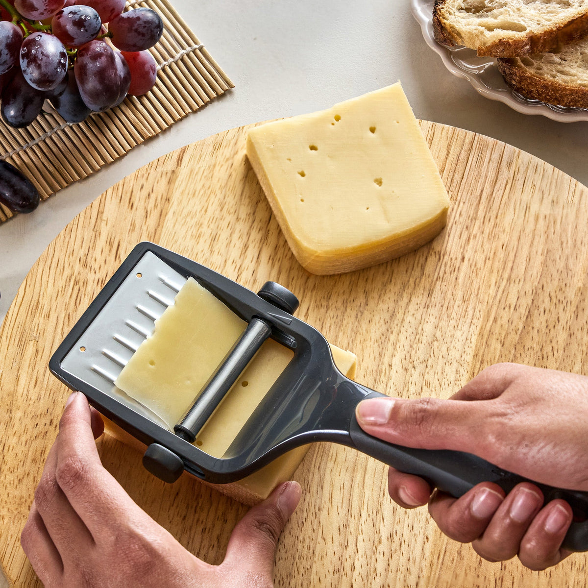 Zyliss Utility Cheese Plane slicing hard cheese