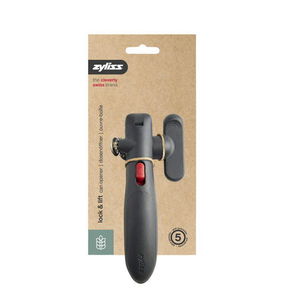 Zyliss bottle opener on a brown packaging with brand logo