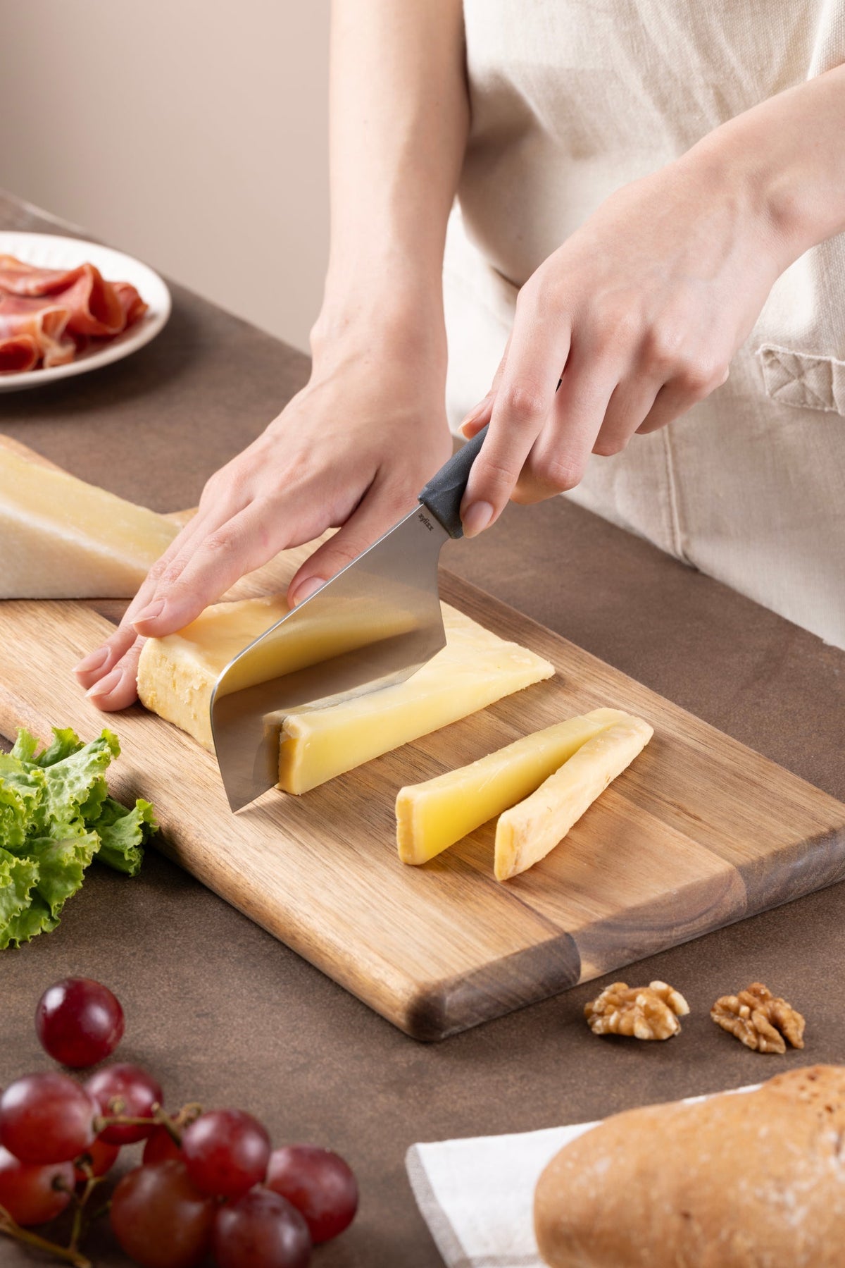 Zyliss Utility Cheese Cleaver lifestyle